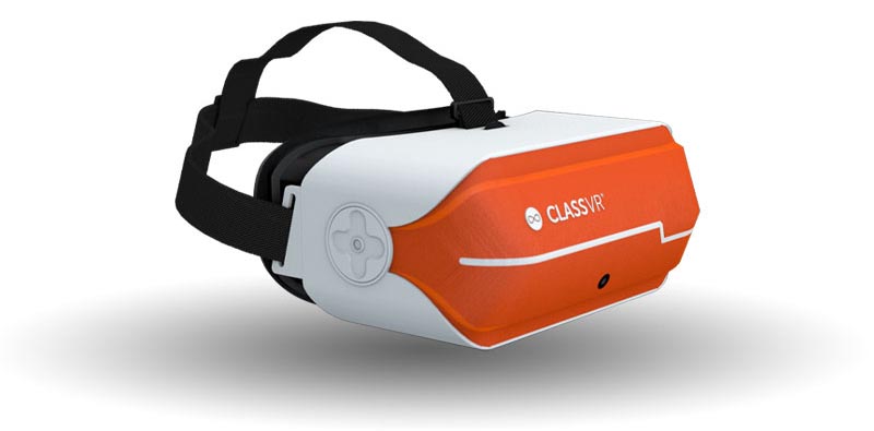 Virtual Reality headset and custom educational software for the classroom