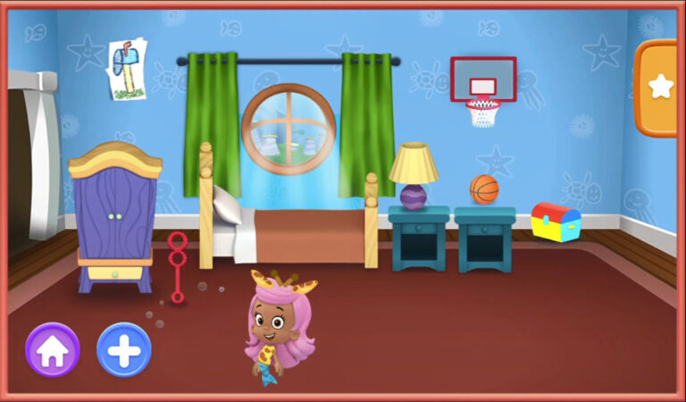 A screenshot of Bubble Guppies: Play house showing the sandbox gameplay