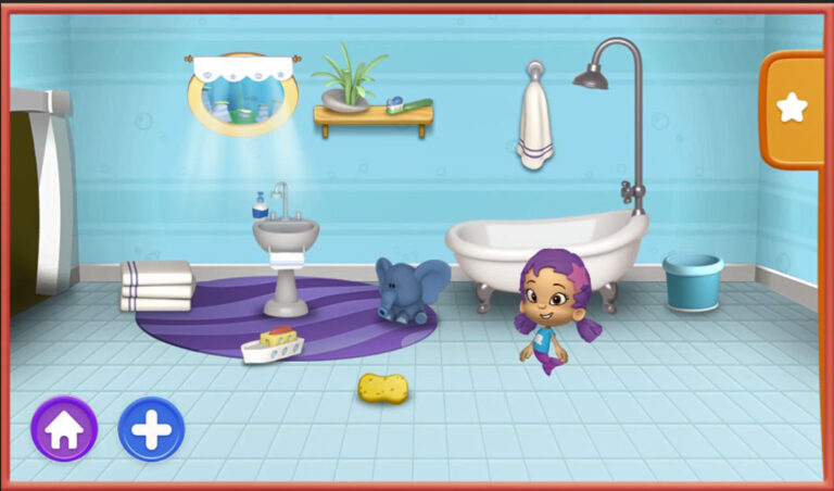 A screenshot of Bubble Guppies: Play house showing the sandbox gameplay