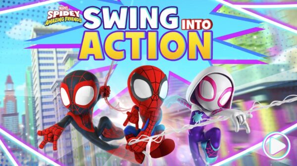 Marvel Spidey and his Friends: Swing into Action game splash screen